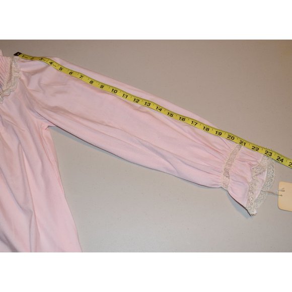 NWT Vintage Barbizon Feathaire Flannel Pink Nightgown Petite Lace Pintuck Pleat - Picture 6 of 16